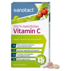 Sanotact 100% Natürliches Vitamin C Lutschtabletten , 30 St> Vitamin C (Ascorbinsäure)