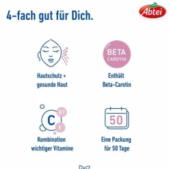 Abtei Beta-Carotin Plus Hautaktive B-Vitamine Kapseln , 50 St><noscript><img width=