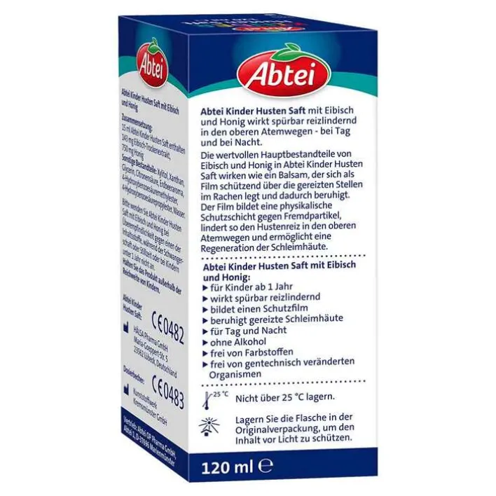Abtei Kinder Husten Saft Eibisch und Honig, 120 ml>Kinder Hustensaft Kinder|Hustenstiller
