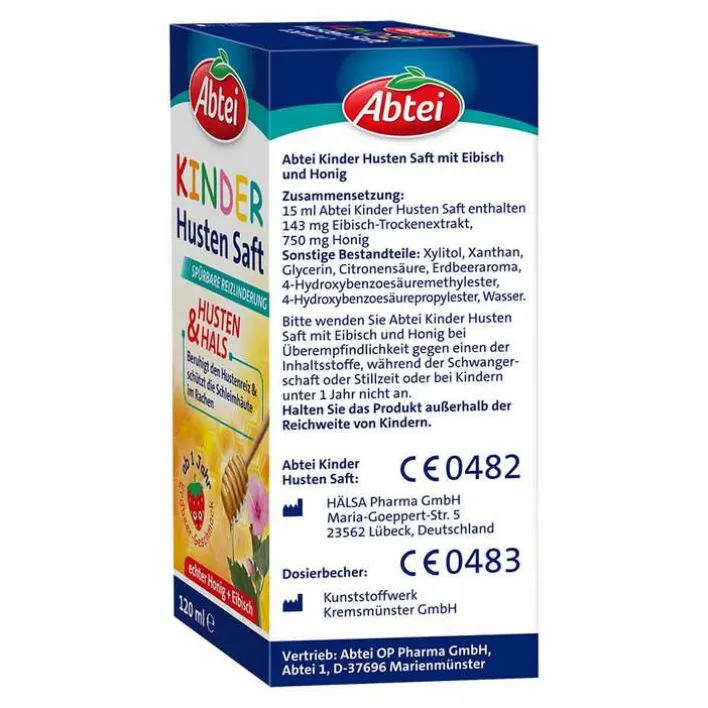 Abtei Kinder Husten Saft Eibisch und Honig, 120 ml>Kinder Hustensaft Kinder|Hustenstiller