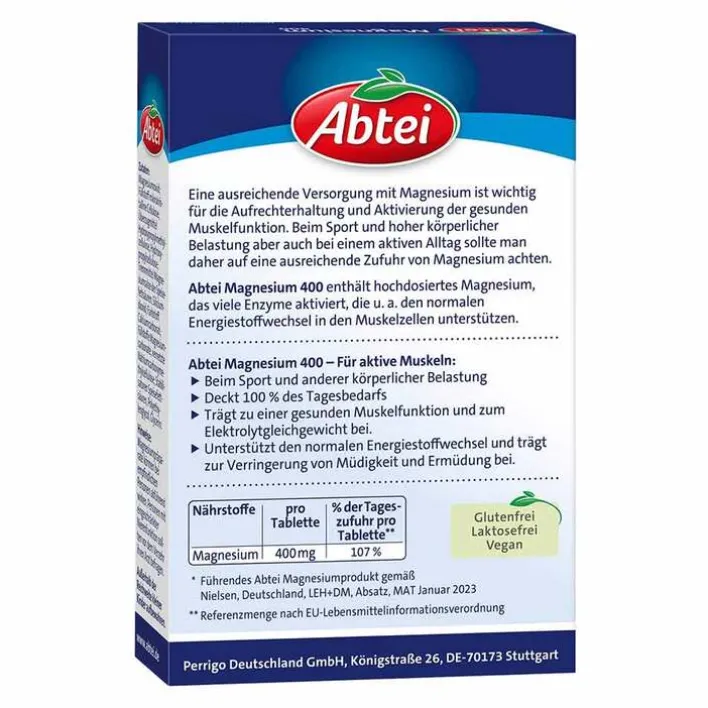 Abtei Magnesium 400 hochdosiert Tabletten, 30 St> Magnesium