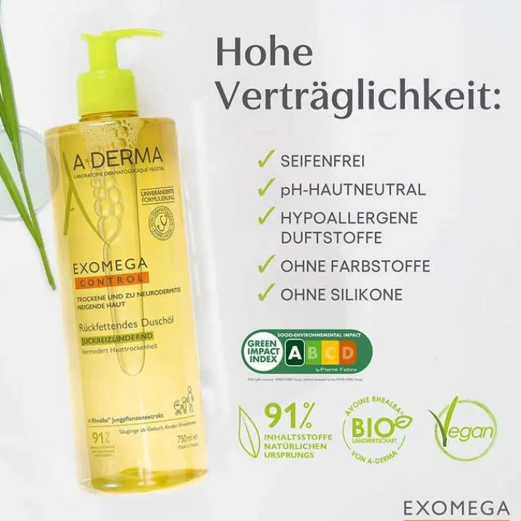 A-Derma Exomega Control Duschöl rückfettend, 750 ml