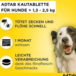 AdTab™ Kautabletten für sehr kleine Hunde 56 mg 1,3 bis 2,5 kg, 3 St