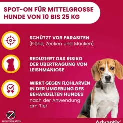 Advantix Spot-on Hund 10 - 25 kg Lösung, 4 St><noscript><img width=
