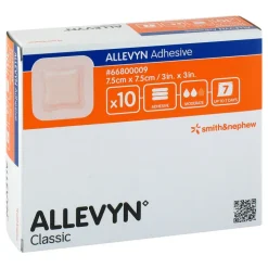 Allevyn Adhesive 7,5x7,5 cm haftende Wundauflage, 10 St> Wundverband