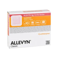 Allevyn Ag Gentle Border 7,5x7,5 cm Wundverband, 10 St> Wundverband
