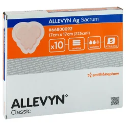 Allevyn Ag Sacrum 17x17 cm Wundverband fürs Kreuzbein, 10 St> Wundverband