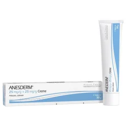 Anesderm 25 mg/g + 25 mg/g Creme, 30 g> Lidocain
