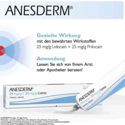 Anesderm 25 mg/g + 25 mg/g Creme, 30 g><noscript><img width=