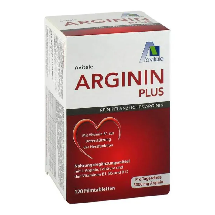 Avitale Arginin plus Vitamin B1 + B6 + B12 + Folsäure Filmtabletten , 120 St> Vitamin B Komplex|Aminosäuren