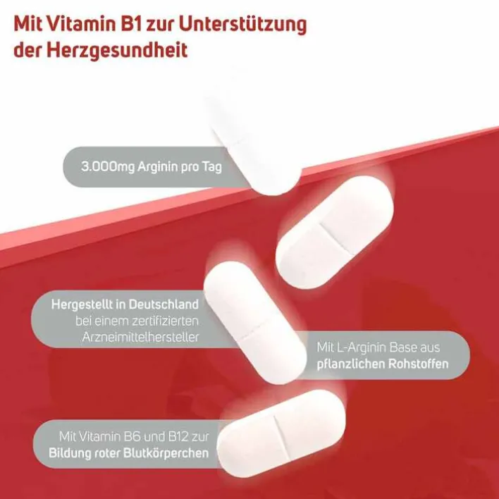 Avitale Arginin plus Vitamin B1 + B6 + B12 + Folsäure Filmtabletten , 120 St> Vitamin B Komplex|Aminosäuren