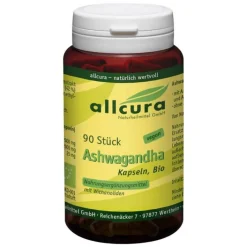Allcura Ashwagandha Bio mit Extrakt Ksm 66 Kapseln, 90 St> Ashwagandha