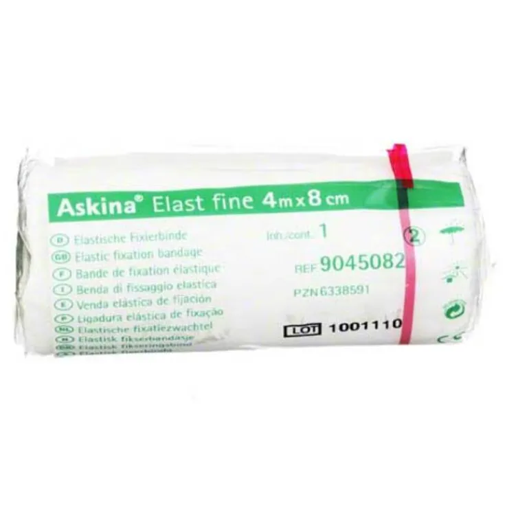 Askina Elast Fine Binde 4mx8cm cellophaniert, 1 St