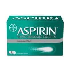 Aspirin 500 mg überzogene Tabletten, 80 St> Zahnschmerztabletten|Kopfschmerztabletten