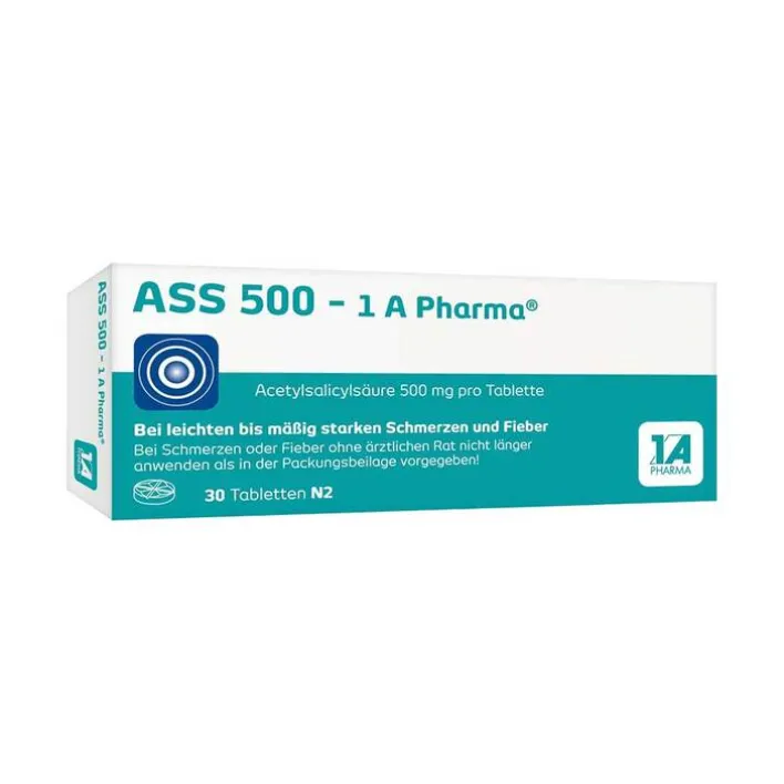 1A Pharma ASS 500 Tabletten, 30 St> Kopfschmerztabletten|Ass-Acetylsalicylsäure