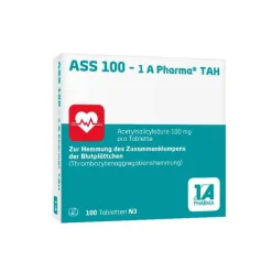 1A Pharma ASS 100 TAH Tabletten, 100 St> Blutverdünner Medikamente|Acetylsalicylsäure (Ass)