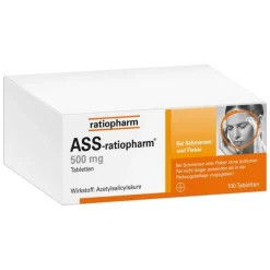 Ratiopharm ASS 500 mg Tabletten, 100 St> Kopfschmerztabletten|Ass-Acetylsalicylsäure
