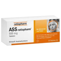 Ratiopharm ASS 500 mg Tabletten, 30 St> Kopfschmerztabletten|Ass-Acetylsalicylsäure