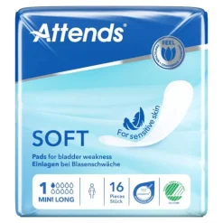 Attends Soft 1 mini long Einlagen anatomisch, 16 St> Ein- & Vorlagen
