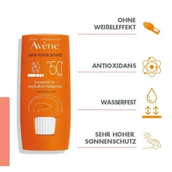 Avene Sonnenstick SPF 50+ empfindliche Hautpartien, 8 g> Lsf 50+