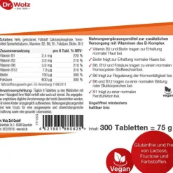 Dr. Wolz B Komplex + Biotin + Folsäure Tabletten, 300 St><noscript><img width=