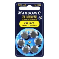 Maxsonic Batterien für Hörgeräte PR675, 6 St> Batterien