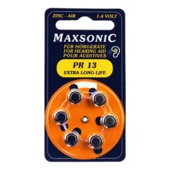 Maxsonic Batterien für Hörgeräte PR13, 6 St> Batterien