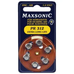 Batterien für Hörgeräte Maxsonic PR312, 6 St