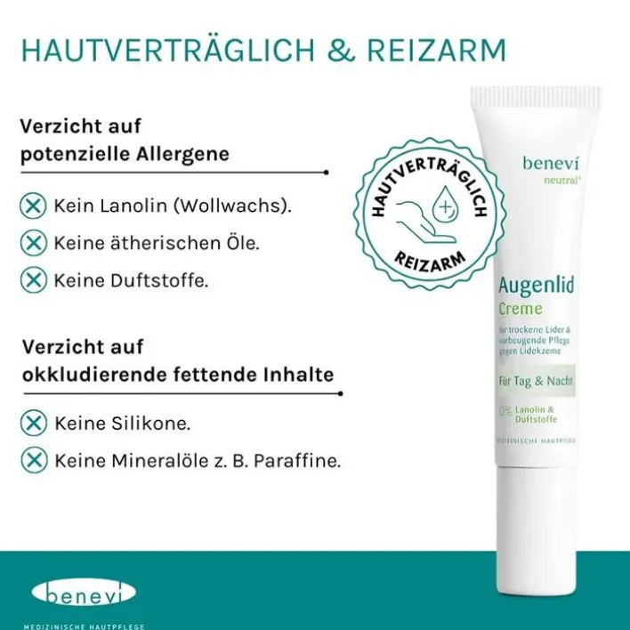 Benevi Neutral Augenlid-Creme, 15 ml> Augenpflege