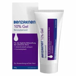 Benzaknen ® 10% Gel bei mittelschwerer bis schwerer Akne, 60 g> Akne-Creme
