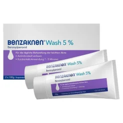 Benzaknen ® Wash 5% Suspension bei unreiner Haut und leichter Akne, 2X100 g> Akne-Creme