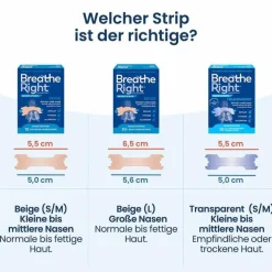 Besser Atmen Breathe Right Nasenpflaster normal transparent , 30 St