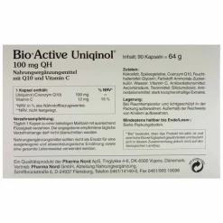 Uniqinol Bio Active 100 mg QH Kapseln, 90 St> Coenzym Q10