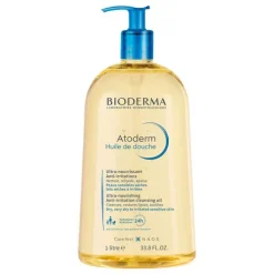 Bioderma Atoderm Huile de Douche für trockene, zu Neurodermitis und Ekzemen neigende Haut, 1 l