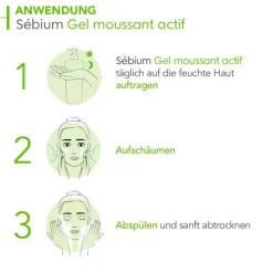 Bioderma Sebium Gel Moussant Actif Reinigungsgel für unreine, ölige, zu Akne neigende Haut, 200 ml><noscript><img width=