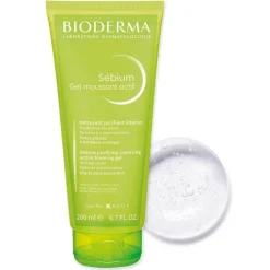 Bioderma Sebium Gel Moussant Actif Reinigungsgel für unreine, ölige, zu Akne neigende Haut, 200 ml><noscript><img width=