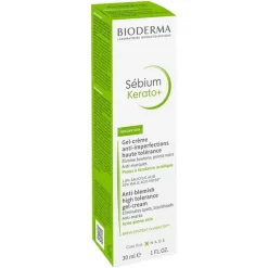 Bioderma Sebium Kerato + Creme-Gel Tube für unreine, ölige, zu Akne neigende Haut, 30 ml> Unreine Haut