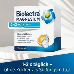Biolectra® MAGNESIUM 243 mg forte Brausetabletten Orangengeschmack, 40 St