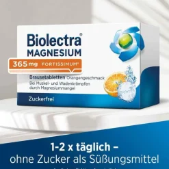 Biolectra® MAGNESIUM 365 mg fortissimum Brausetabletten Orangengeschmack, 20 St