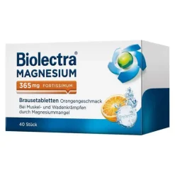 Biolectra® MAGNESIUM 365 mg fortissimum Brausetabletten Orangengeschmack, 40 St