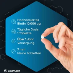 Vitamaze Biotin 10 mg hochdosiert + Zink + Selen Tabletten, 480 St><noscript><img width=
