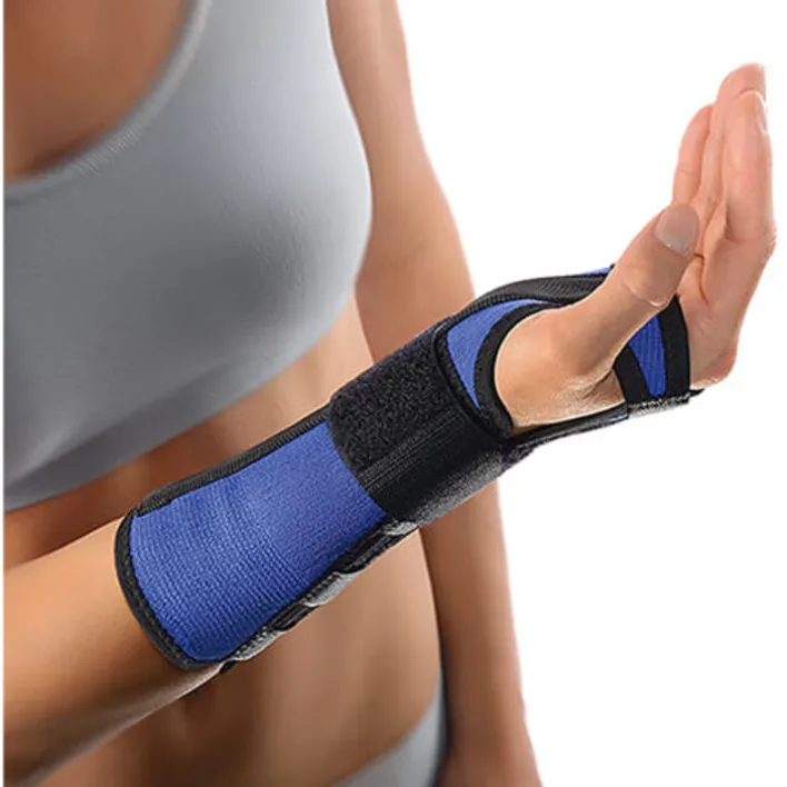 Bort Handgelenkstütze mit Aluschiene rechts medium blau, 1 St> Handgelenkbandagen