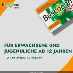 Buscopan plus 10 mg / 500 mg Filmtabletten, 20 St><noscript><img width=