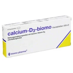 Calcium D3 biomo Kautabletten 500 + D, 20 St