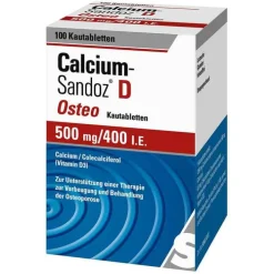 Calcium-Sandoz Calcium Sandoz D Osteo Kautabletten, 100 St> Vitamin D (Colecalciferol)|Calcium