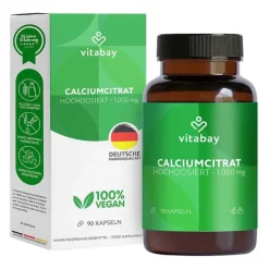 Vitabay Calciumcitrat 1000 mg Kalzium hochdosiert Kapseln, 90 St> Calcium