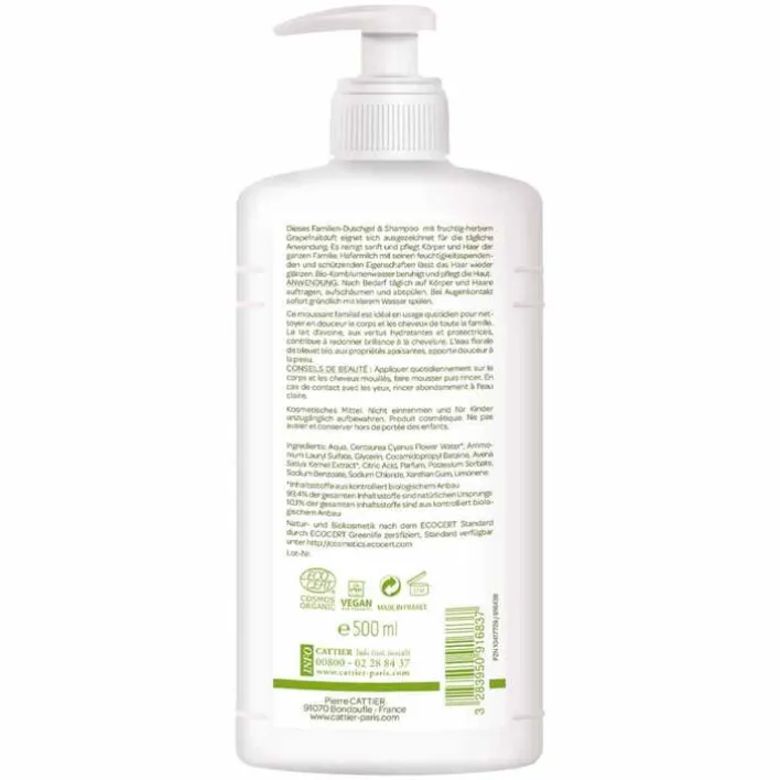 Cattier Moussant Familial Familien Duschgel und Shampoo, 500 ml> Duschgele