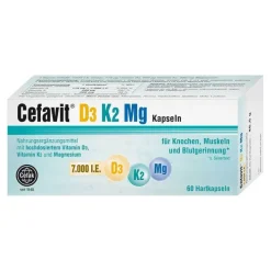 Cefavit D3 K2 Mg 7.000 I.E. Hartkapseln, 60 St> Vitamin K|Magnesium