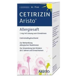 Aristo Cetirizin Allergiesaft 1 mg / ml Lösung zum Einnehmen , 75 ml> Cetirizin|Allergie Medikamente