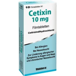 Cetixin 10 mg Filmtabletten, 10 St> Allergie Tabletten|Allergie Medikamente